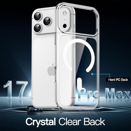 JETech Coque Magnétique iPhone 17 Pro Max Étui Housse Antichoc Bumper Transparent Anti-Rayures MagSafe (6,9 Pouces)