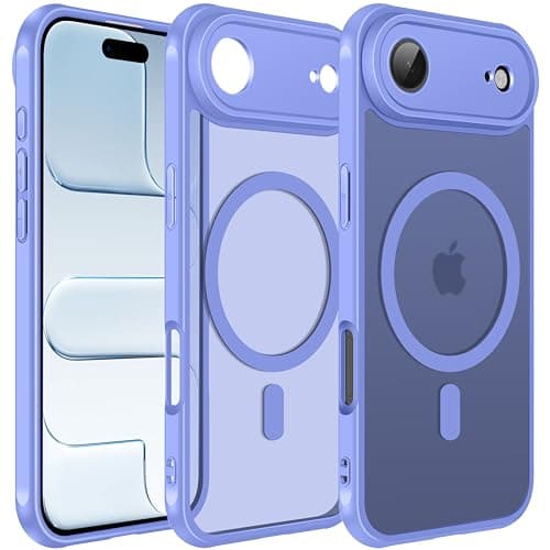 ivoler Coque Magnétique pour iPhone 17, Compatible MagSafe, Protection Antichoc Militaire Étui Dos Transparent Anti-Rayu — Bleu Clair