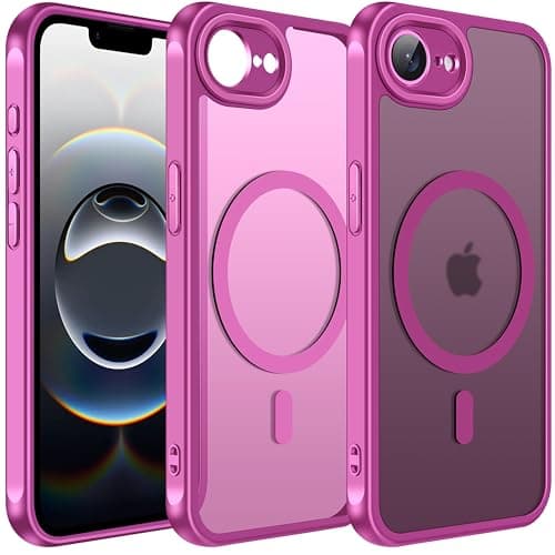 ivoler Coque Magnétique pour iPhone 17, Compatible MagSafe, Protection Antichoc Militaire Étui Dos Transparent Anti-Rayu — Rose