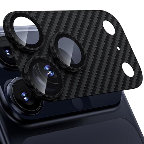 WSKEN Protection mate 17 Pro Max pour iPhone - Couverture en plaque métallique 9H - Anti-rayures - Sans bulles - Film d' — Fibre de carbone noire