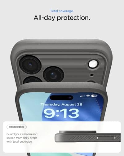 Spigen Coque Rugged Armor MagFit pour iPhone 17 Pro Max - Robuste, Protection Militaire, Gris
