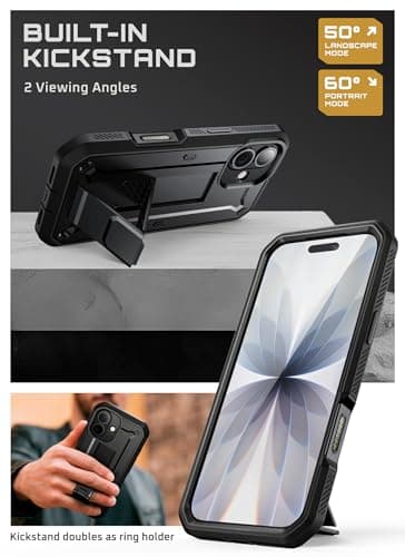 SUPCASE Coque pour iPhone 17 2025 [Protection Qualité Militaire & Béquille Intégrée] Coque Intégrale Robuste pour iPhone