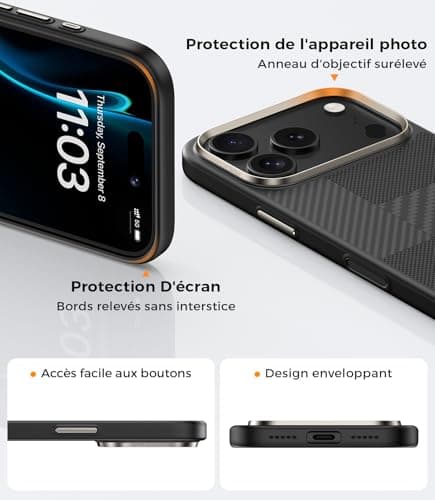 BENKS Coque iPhone 17 Pro MagSafe Protection Militaire Kevlar TPU défense tối ưuisée & protection contre les chocs
BENKS