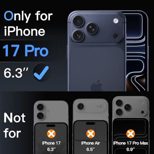 Protector d'Objectif JETech pour iPhone 17 Pro 6,3", Verre Trempé 9H (Noir)