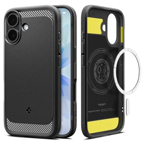 Spigen Coque pour iPhone 17 Rugged Armor MagFit – Test de Chute Militaire, Robuste & Noir Mat