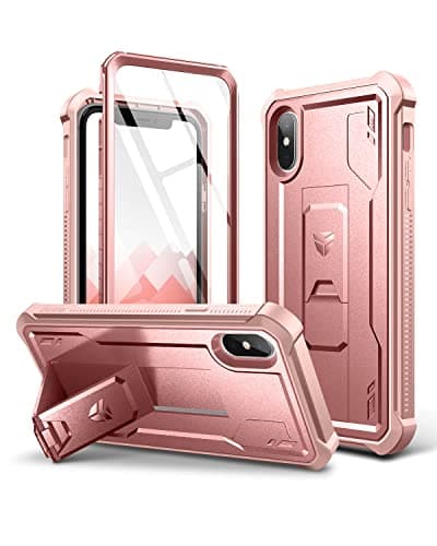 Dexnor pour iPhone 17 Coque Magnétique avec Cache Caméra Coulissant & Kickstand Réglable & Protecteur d'Écran Intégré - — Or Rose