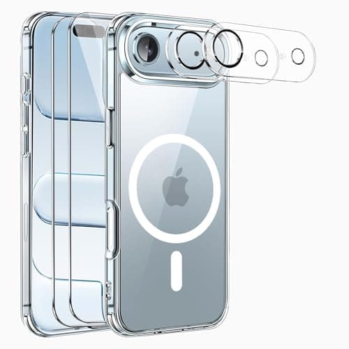 Cyoa Coque Magnétique iPhone 17 Protection Écran Verre Trempé + Caméras Anti-Rayures Etui TPUTransparent — Transparent