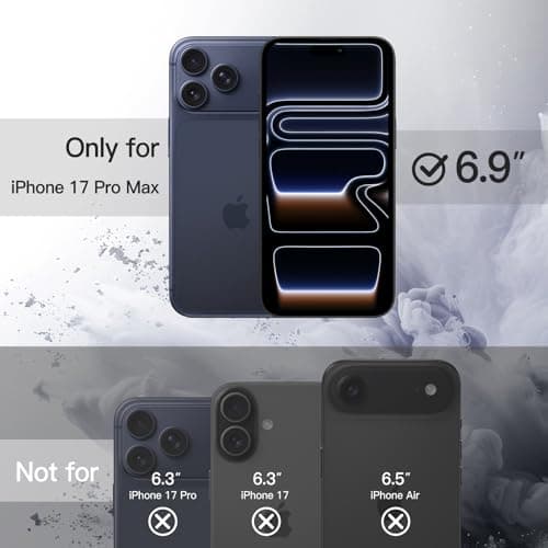 JETech Coque Magnétique Magnifique pour iPhone 17 Pro Max 6,9 Pouces, Étui Housse Antichoc Compatible MagSafe (Bleu Fonc