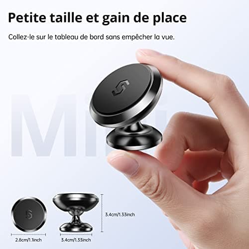 Syncwire Support Magnétique Portable pour Voiture - Rotation 360° Aimants FortsCompatible avec iPhone/Samsung/Huawei/GPS