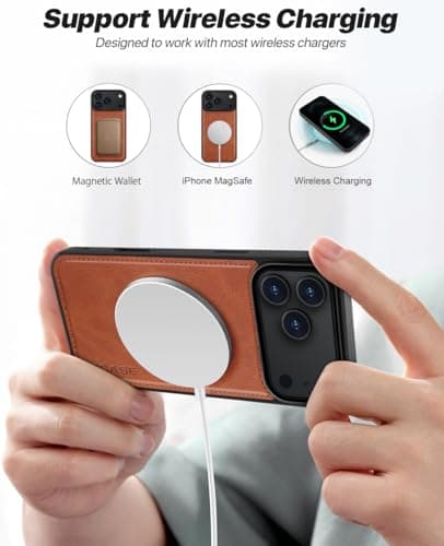 OCASE Coque iPhone 17 Pro 2-en-1 RFID Blocage Anti-Choc PU Cuir Portefeuille, Étui Étanche pour iPhone 17 Pro (6,3'', 20