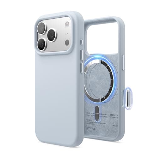 Coque magnétique en silicone elago pour iPhone 17 Pro - Antichoc et mince (Stone)  
Coque MagSafe premium en silicone el — Bleu Clair
