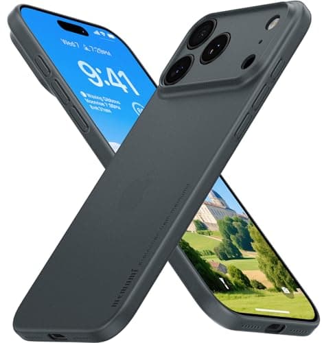 Coque memumi Résistante aux Chocs pour iPhone 17 Pro - Trans-Blanc Ultra Mince 0.3 mm Mat Định hình Phoque Tunisien Anti — Trans-Gris