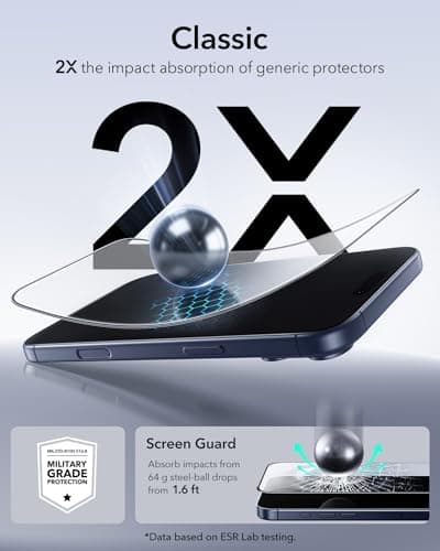 Verre trempé ESR pour iPhone 17 Pro Max, protection militaire 9H, couverture complète, adaptée GLOBAL RECYCLED STANDARD