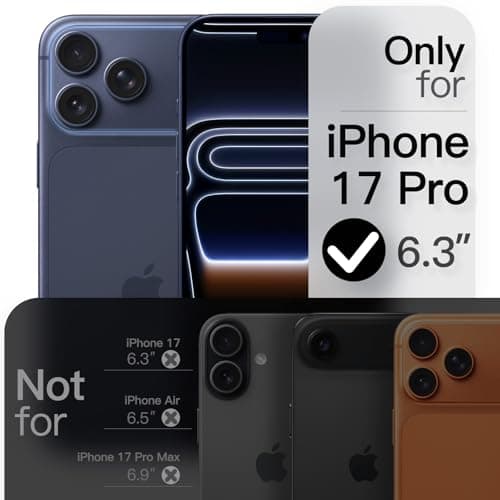 JETech Coque Anneau Rotatif à 360 Degrés Noir pour iPhone 17 Pro 6,3 Pouces avec Bouton de Contrôle de Caméra Compatible