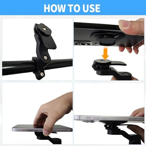 Support universel de téléphone pour guidon de vélo et moto - Amovible, Rotatif à 360°, Compatible Trottinette Quad Scoot