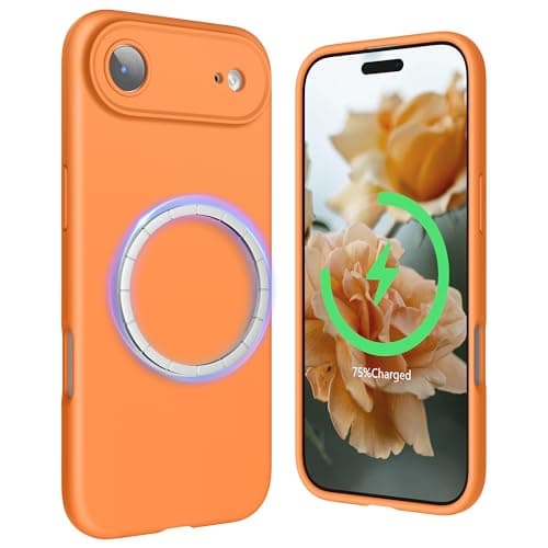 SURPHY Coque AntichociPhone 17 Pro Max Silicone Liquide Rouge Global Recycled Standard Antichoc Magnétique — Orange