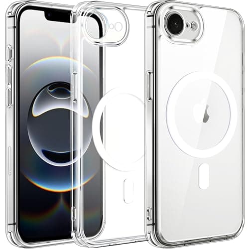 ivoler Coque Magnétique pour iPhone 17, Compatible MagSafe, Protection Antichoc Militaire Étui Dos Transparent Anti-Rayu — transparent