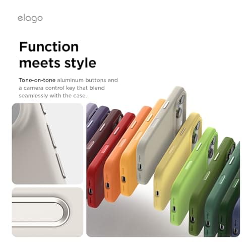 Coque magnétique en silicone elago pour iPhone 17 Pro - Antichoc et mince (Stone)  
Coque MagSafe premium en silicone el