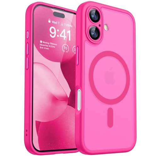COQUE MAGNETIQUE CANSHN POUR IPHONE 17 PROTECTION COMPLÈTE MAGSAFE CAMÉRA BLANC TRANSPARENT RÉCUPÉRÉ GRS RCS Blended GRS — Rose Vif