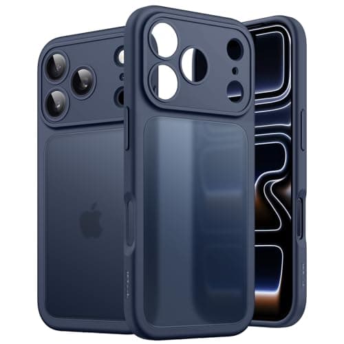 JETech Coque Mat Militaire iPhone 17 Pro, Protection contre les Chutes et Caméra pour 6,3 Pouces (Orange) — Bleu Foncé
