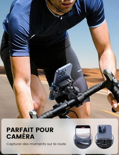 Lamicall Support Téléphone Vélo Moto 1S Verrouillage 360° Rotation Ne Bloque Pas Caméra pour iPhone 17-11 Huawei |7-7"
