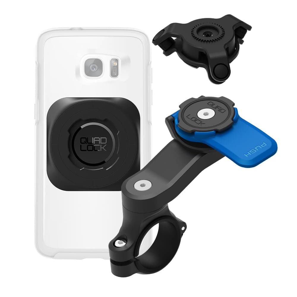 Quad Lock Support Télephone Moto Universel avec Amortisseur de Vibrations pour Guidon – Adaptateur MAG (Compatibilité iP