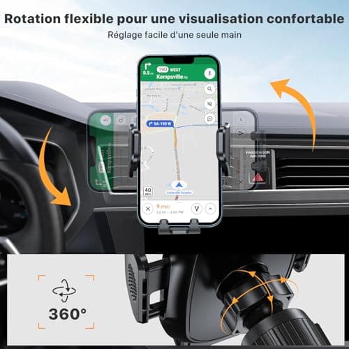 Miracase 2025 Très Stable TéLéPhone Voiture pour Grille D'aération, Compatible 360° Mains Libres GPS 4-7.2" SmartphoneṢ