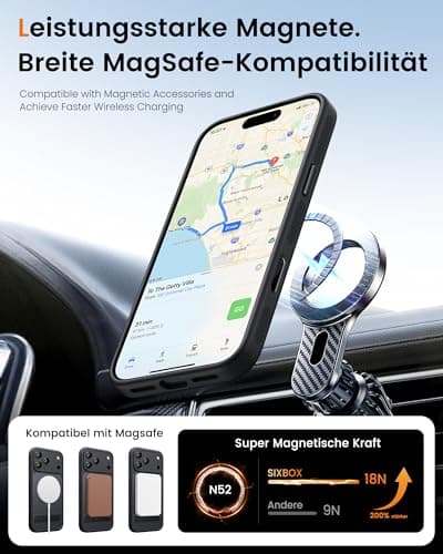 SIXBOX Coque Fine pour iPhone 17 Pro avec Support MagSafe, Bouton de Capture de Contrôle de Caméra Militaire, Protection