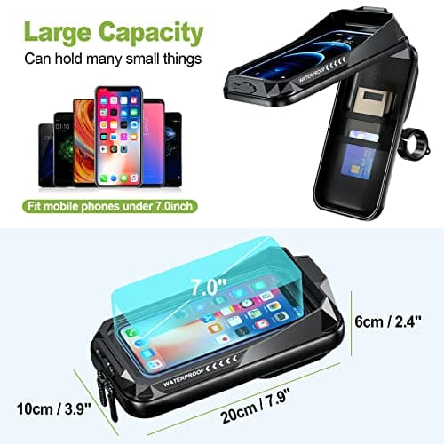 Support BTNEEU Téléphone Moto Étanche pour Smartphone Anti-Vibration (Noir A)