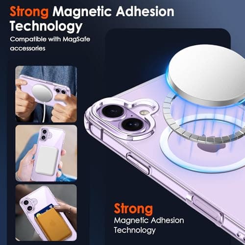 ivoler Coque Magnétique pour iPhone 17, Compatible MagSafe, Protection Antichoc Militaire Étui Dos Transparent Anti-Rayu