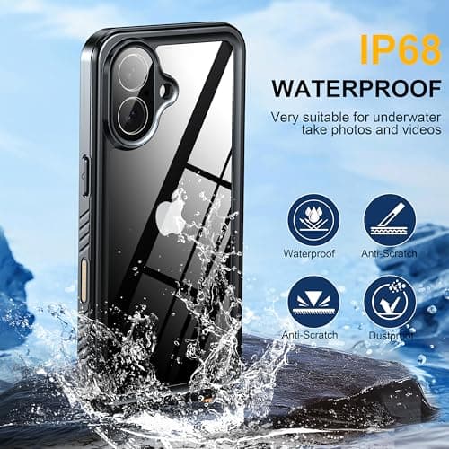ANTSHARE Coque iPhone 17 Étanche Antichoc, IP68 Waterproof, Intégrale 360 degres Incassable [ProtectionCamera+Écran] (6.