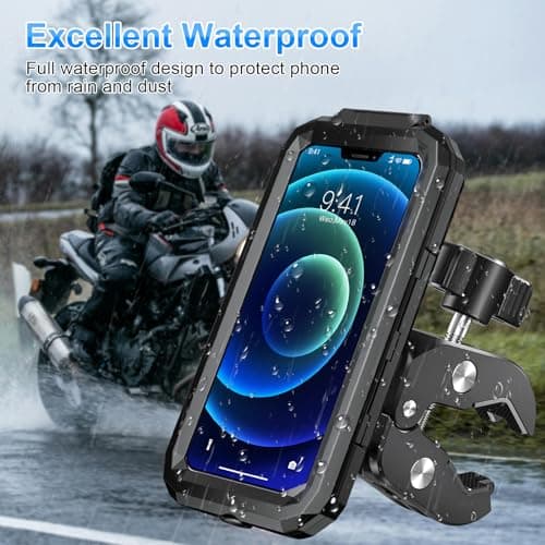 BTNEEU Support Téléphone Moto Étanche pour Vélo et VTT 360° Rotation et Anti Vibration 5,5-7,0 Pouces Smartphones