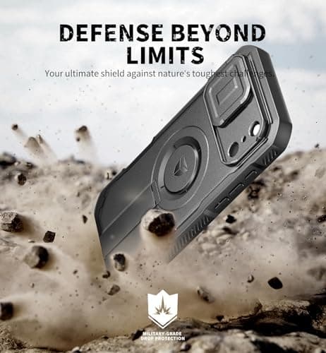Dexnor iPhone 17 Pro Max - Coque Magnétique Authentique avec Cache Caméra Coulissant & Kickstand Pliable & Protecteur d'