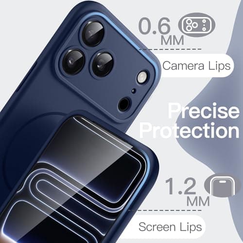 JETech Coque Silicone Magnétique pour iPhone 17 Pro Max - Compatibilité MagSafe, Protection l'Objectif Caméra, Absorbant