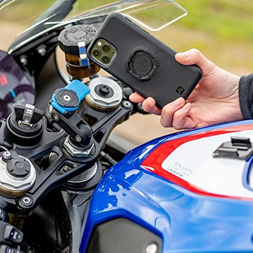 Quad Lock Support pour Smartphone Noir pour iPhone et Samsung Galaxy pour Tige de Fourche de Moto Bleu