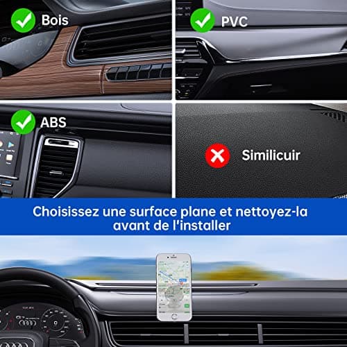 Syncwire Support Magnétique Portable pour Voiture - Rotation 360° Aimants FortsCompatible avec iPhone/Samsung/Huawei/GPS