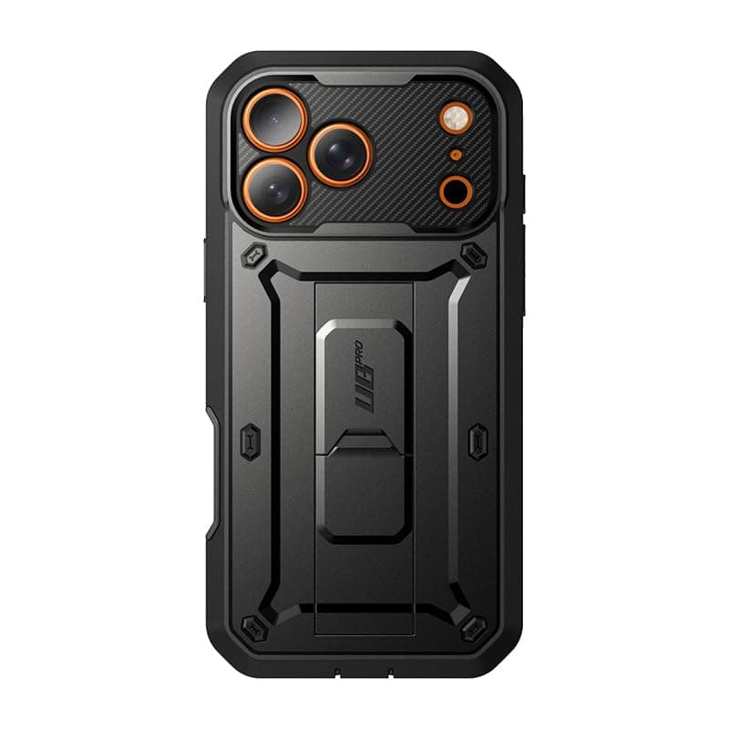 SUPCASE Coque pour iPhone 17 Pro 2025 [Protection Militaire & Béquille Intégrée] Coque Intégrale Robuste pour iPhone 17 — Noir