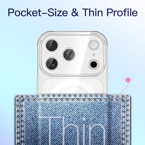 JETech Coque Magnétique Fine pour iPhone 17 Pro 6,3 Pouces Compatible avec MagSafe | Protection Complète Objectif Caméra