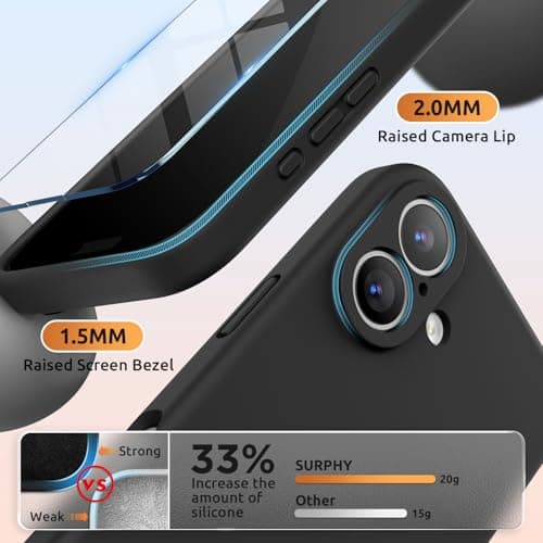 Coque Antichoc Silicone Liquide pour iPhone 17, protection complète et compatible magnétisme, Noir GRS
