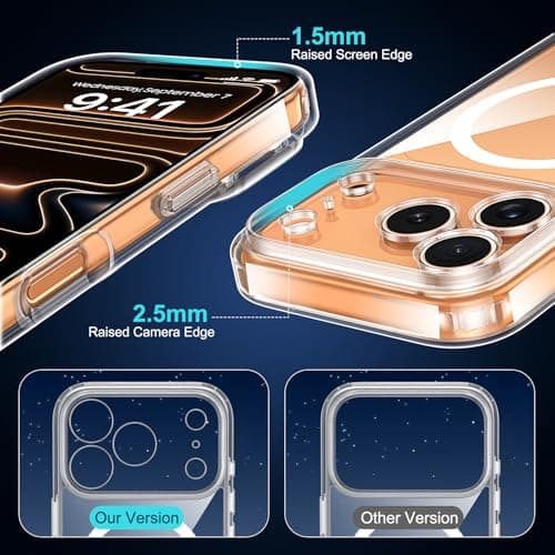 Helssitot Coque Magnétique iPhone 17 Pro Transparente + 2 Verres Trempés Anti-Espion Compatible MagSafe Militaire Protec