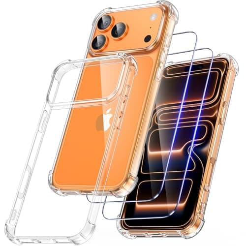 FLLAO Coque 4 en 1 pour iPhone 17 Pro | Verre Trempé x2 & Coussin d'Air IntÉgrÉ | Protection Antichoc & Antirayures | Ho