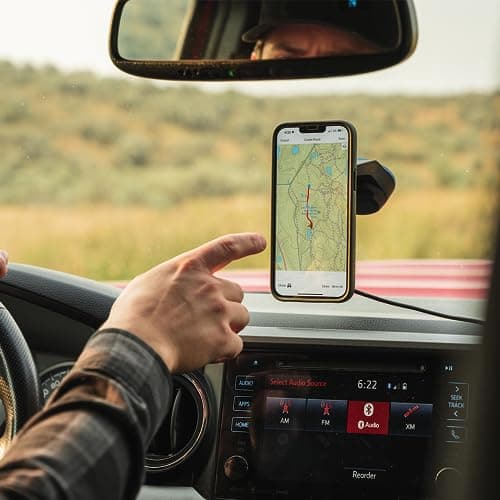 Support Magnétique sans Fil pour iPhone 16 Pro Max pour Pare-Brise/Tableau de Bord avec Chargeur MAG V2, Adapteur Sans V