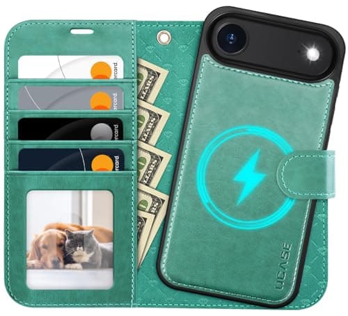 OCASE Coque iPhone 17 Pro 2-en-1 RFID Blocage Anti-Choc PU Cuir Portefeuille, Étui Étanche pour iPhone 17 Pro (6,3'', 20 — Vert