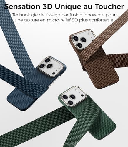 BENKS ArmorTint Coque en Dupont Kevlar 1000D pour iPhone 17 Pro Max - Bleu Étoilé, Compatible Magsafe, Housse Magnétique