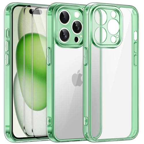 Anti-Jaunissement Clair Coque Ivoler pour iPhone 17 Pro Max | Protection Militaire Antichoc | Verre Trempé Transparent — Menthe Verte