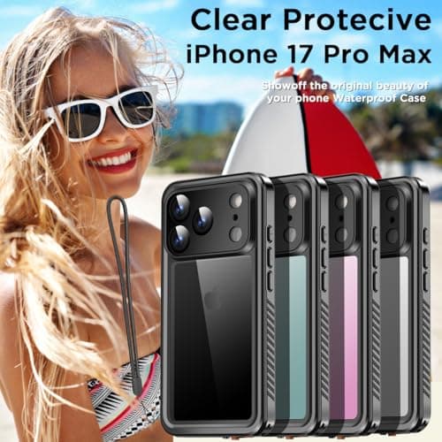 Coque étanche AICase IP68 pour iPhone 17 Pro Max 6,9", Protection 360°, Plongée Vinyl Bassin