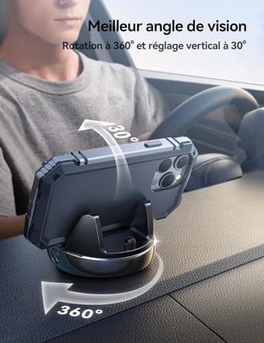 JOYROOM Porte Téléphone Voiture Universel, Compatible iPhone Samsung Huawei Google Android, Support Téléphone pour Voitu
