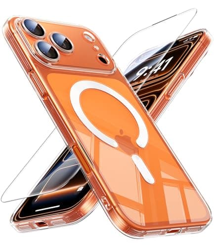 Coque JUESHITUO pour iPhone 17 Pro Max MagSafe - Protection Intégrée pour Lentille, Antichoc et Anti-Poussière, Housse É — Transparent