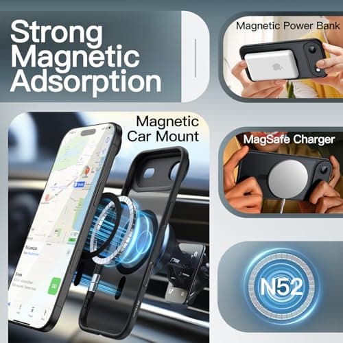 Coque Magnétique JETech pour iPhone 17 Air MagSafe Noir