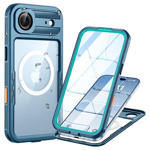 Coque Étanche IP68 360° Anti-Poussière Anti-Neige pour iPhone 17 Air - Protection Housse Resistante à l'Eau avec Compati — Bleu